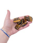 Several raw Tiger Eye stones held in an open hand for scale, showing that pieces this size sit comfortably across the palm.