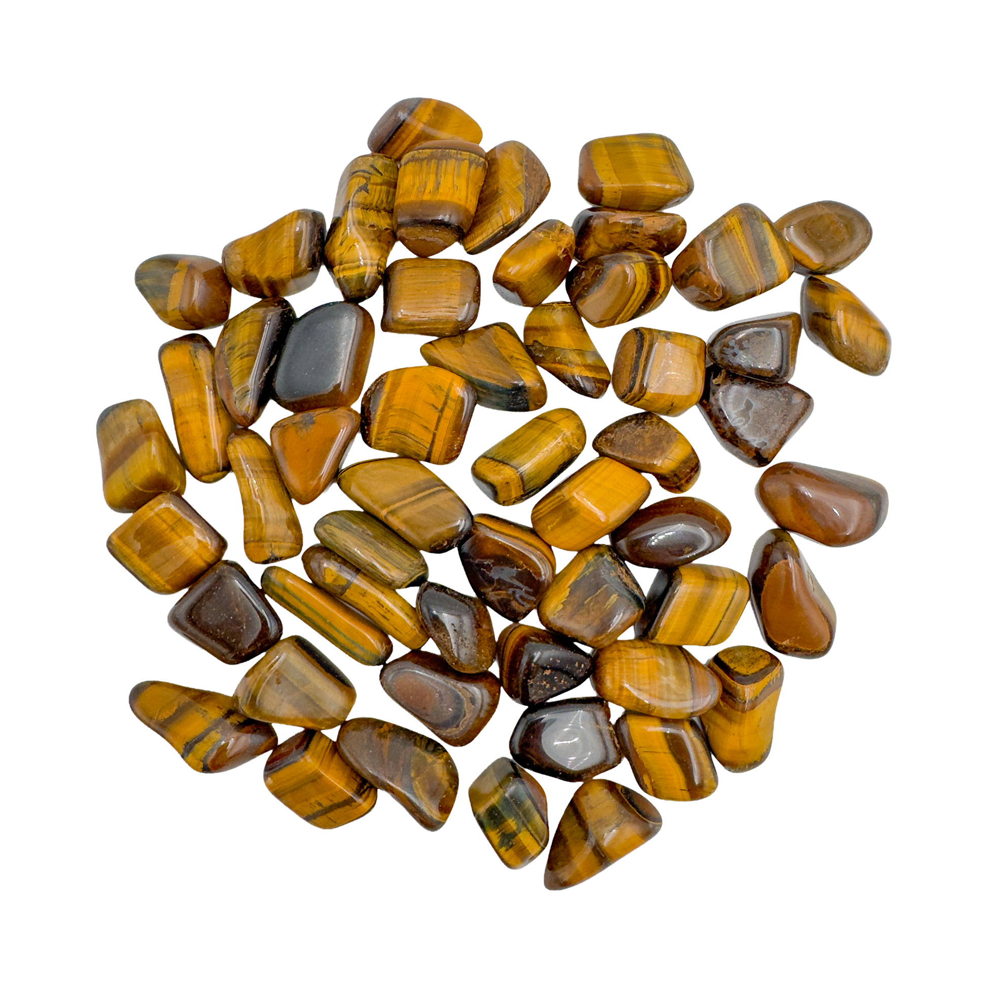 Tiger Eye Tumbled Stones for Confidence, Focus & Protection — brown polished, A grade from South Africa