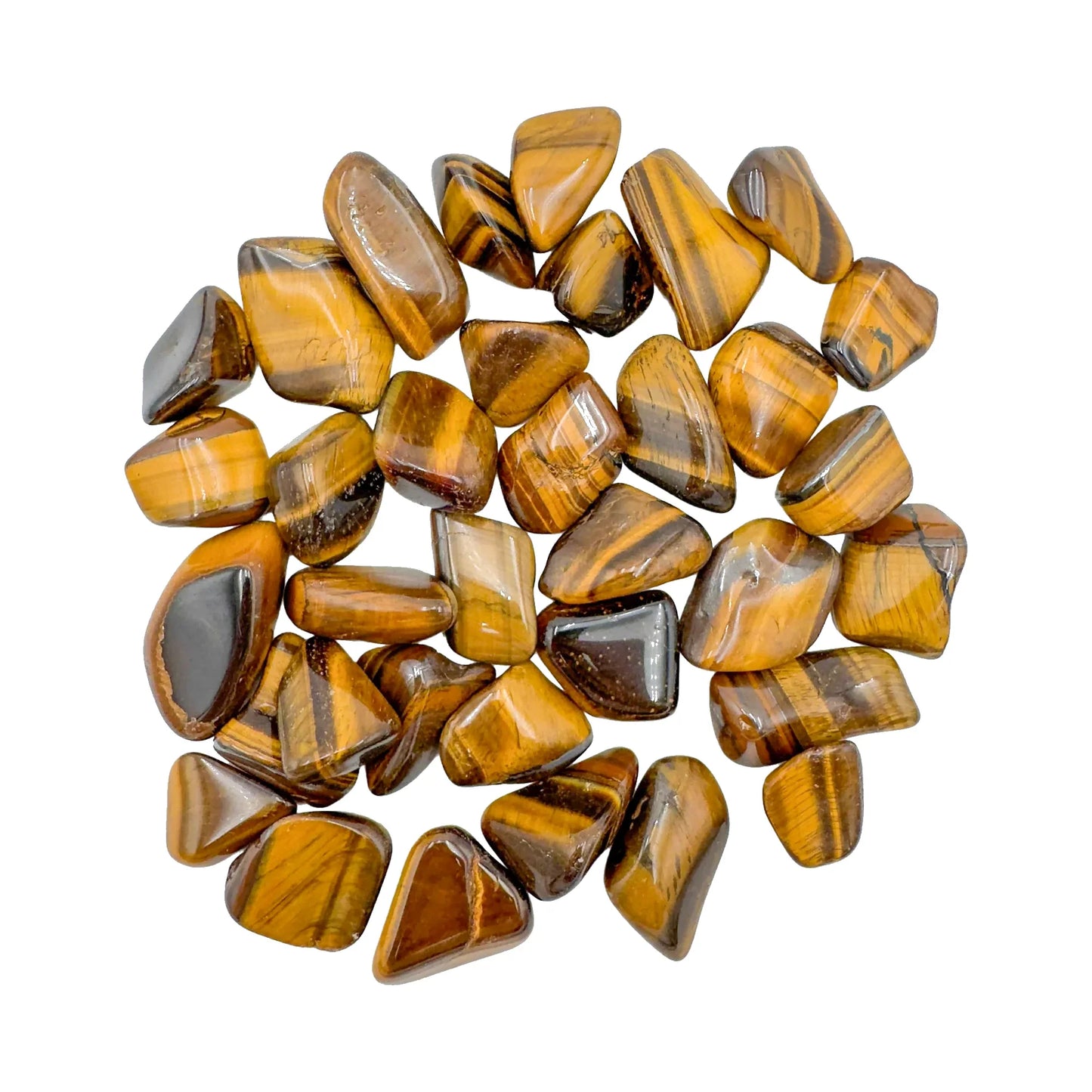 Tiger Eye Tumbled Stones to support Confidence, Focus & Protection — brown polished, hand-selected A from South Africa