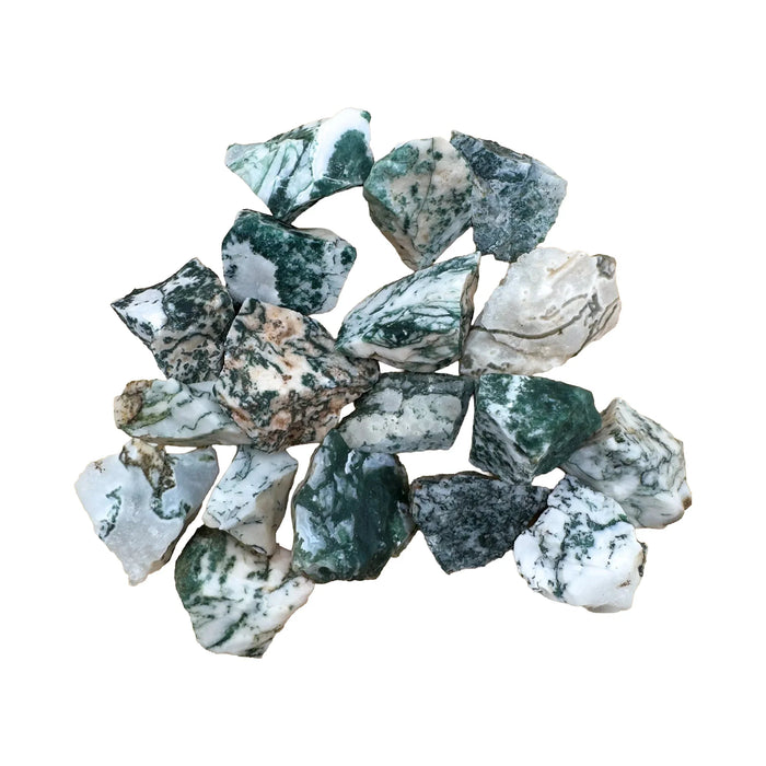 Raw Tree Agate Crystals for Emotional Healing, Grounding & Healing — green rough natural, hand-selected A Botswana-sourced