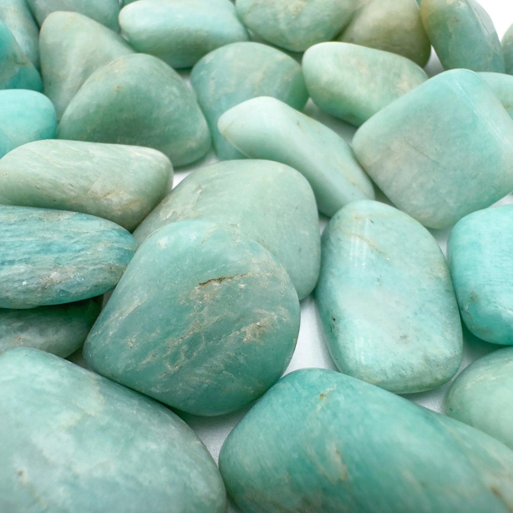 Amazonite tumbled stone in Blue, Green tones from Brazil for Emotional Healing and Stress Relief