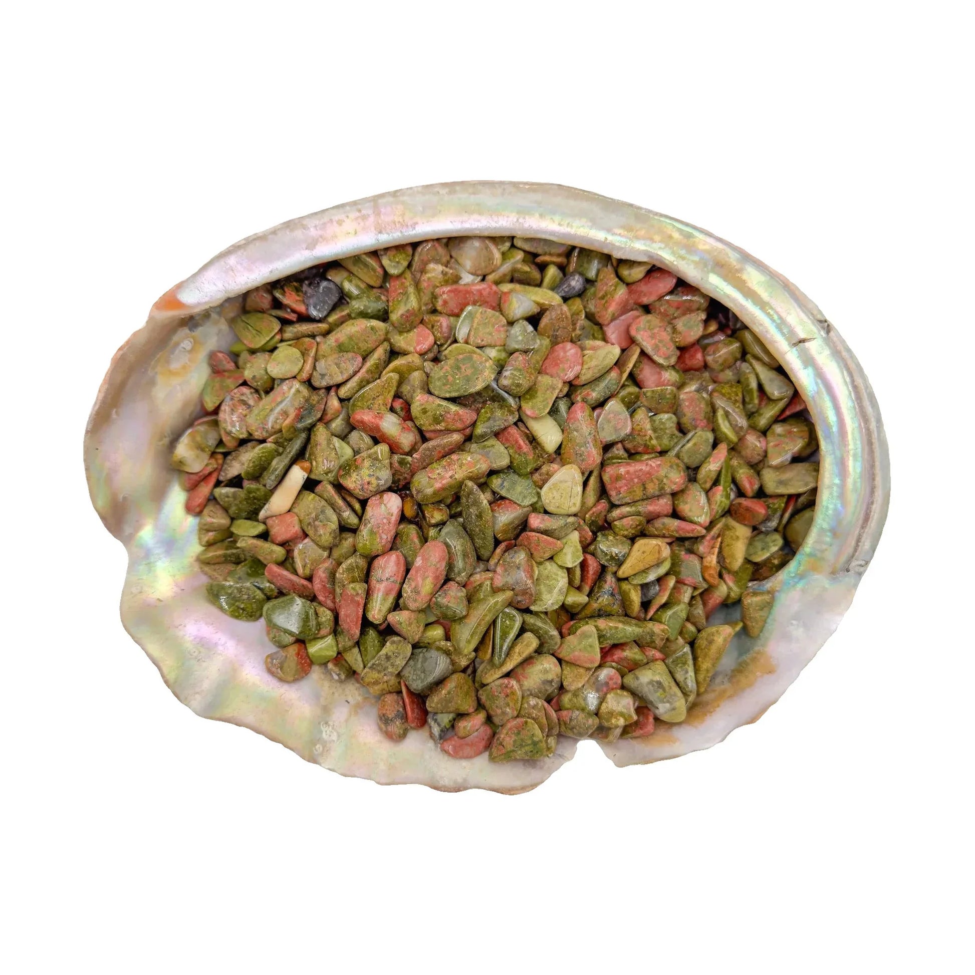 Unakite Crystal Chips for Emotional Healing, Grounding & Healing — green small tumbled, A grade directly from South Africa