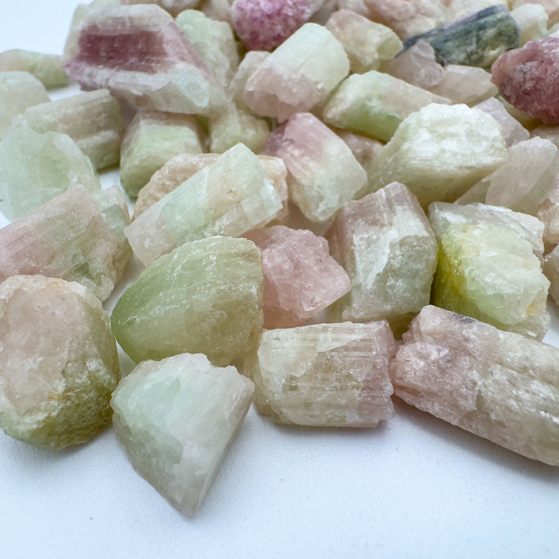 Raw Watermelon Tourmaline rough from Minas Gerais Brazil bulk lot