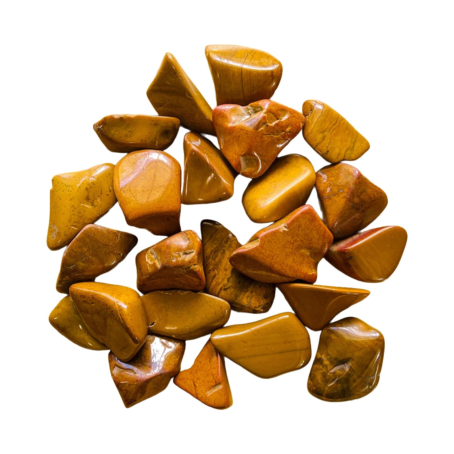 Tumbled Yellow Jasper Crystals for Confidence & Energy — yellow polished, AA grade from Madagascar